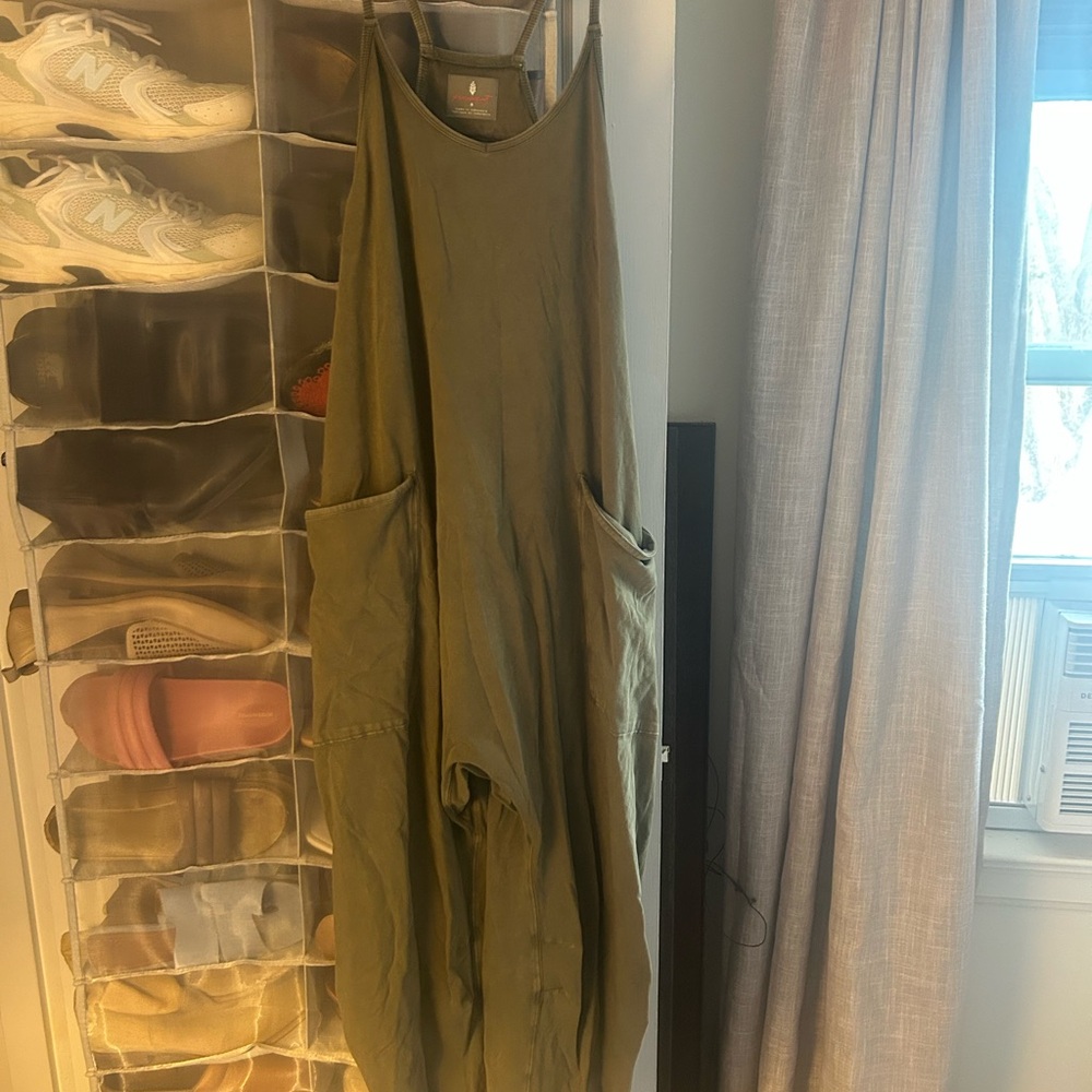 FP Olive Green Jumpsuit with Pockets